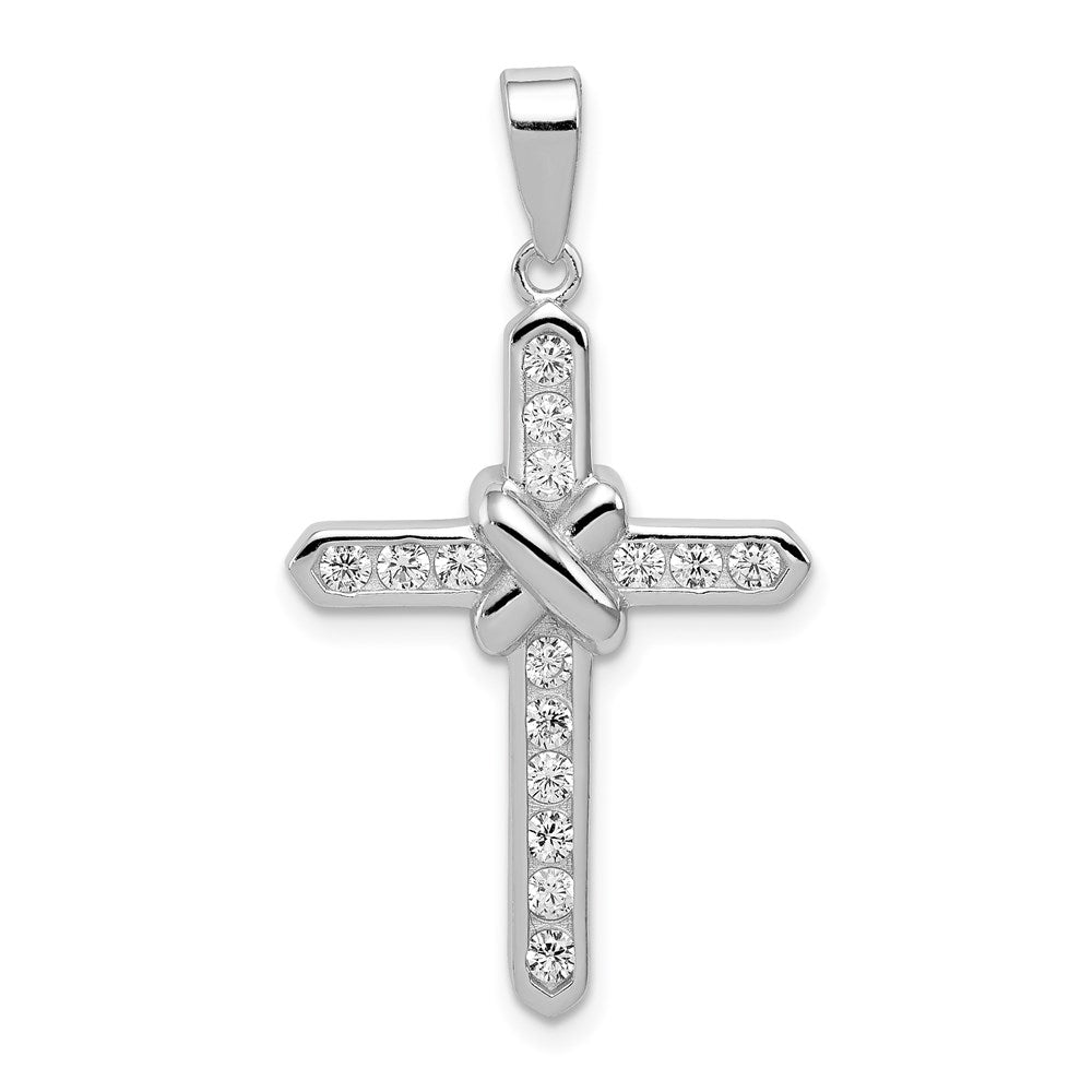 Casted;Polished;Open back;Sterling silver;CZ