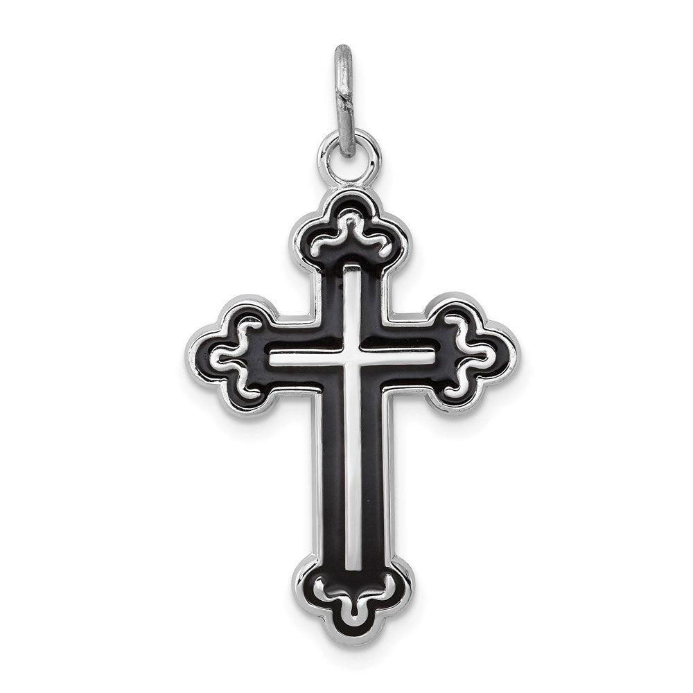 Solid;Casted;Polished;Flat back;Enamel;Sterling silver