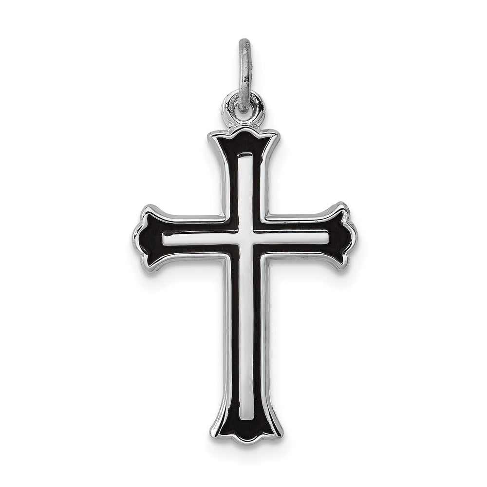 Solid;Polished;Flat back;Enamel;Sterling silver
