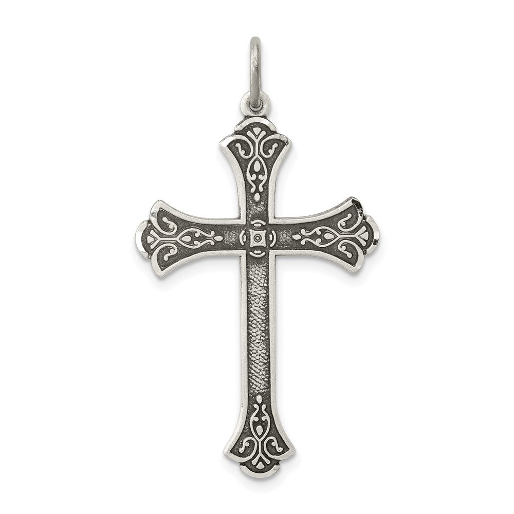 Solid;Diamond-cut;Satin;Flat back;Antique finish;Sterling silver