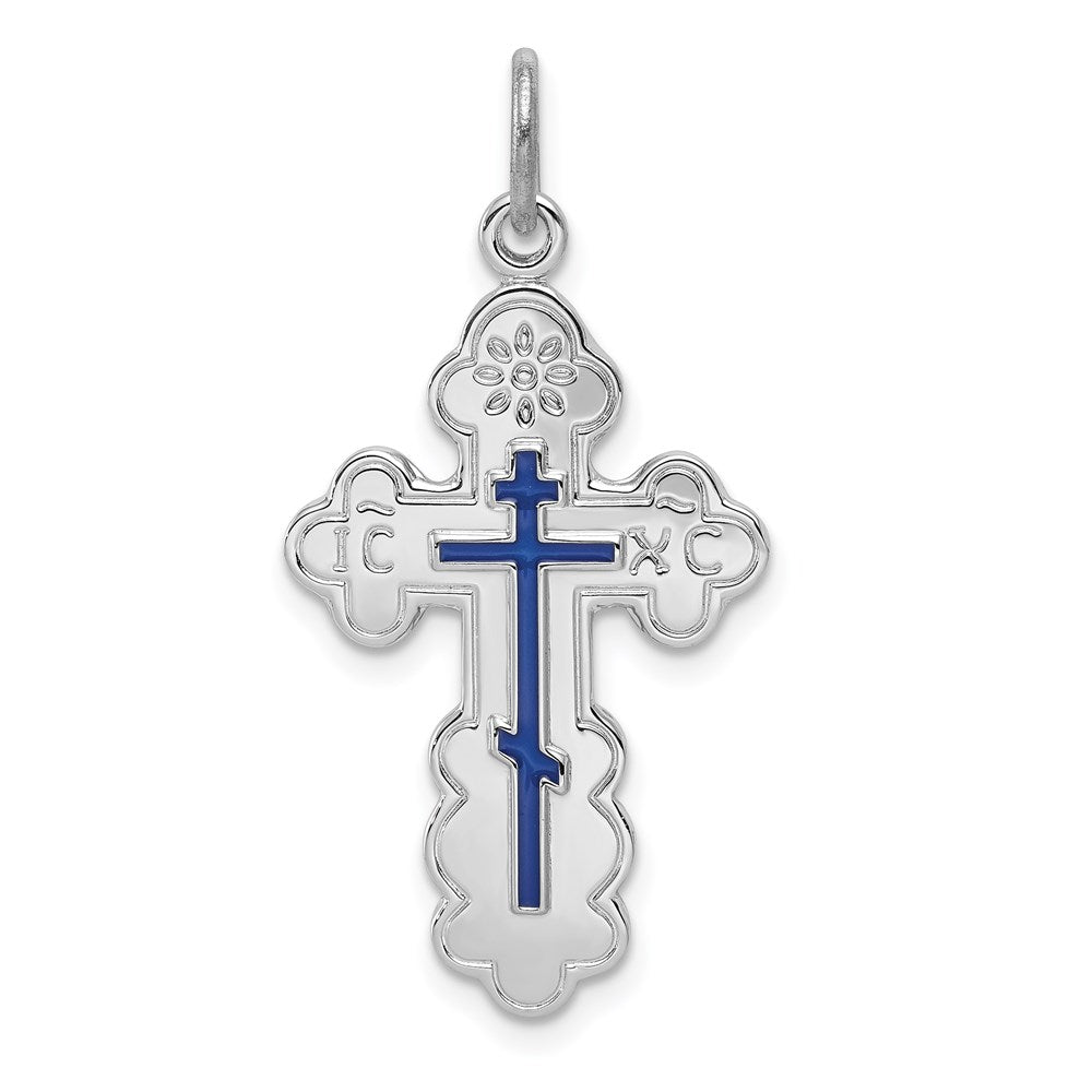 Solid;Polished;Flat back;Enamel;Sterling silver