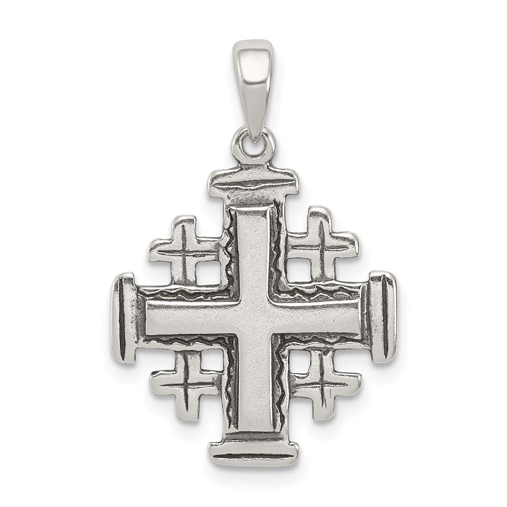 Solid;Antique finish;Sterling silver;Textured back