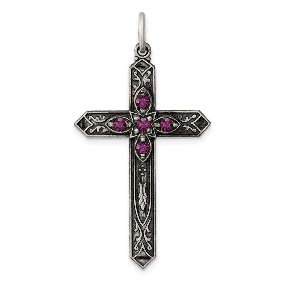 Solid;Die struck;Antique finish;Sterling silver;Glass