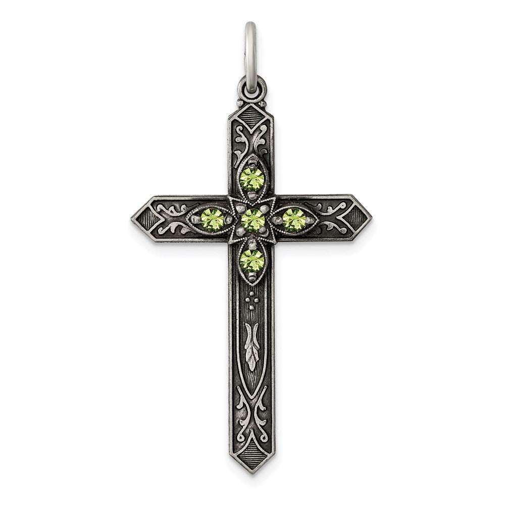 Die struck;Flat back;Antique finish;Sterling silver;Glass