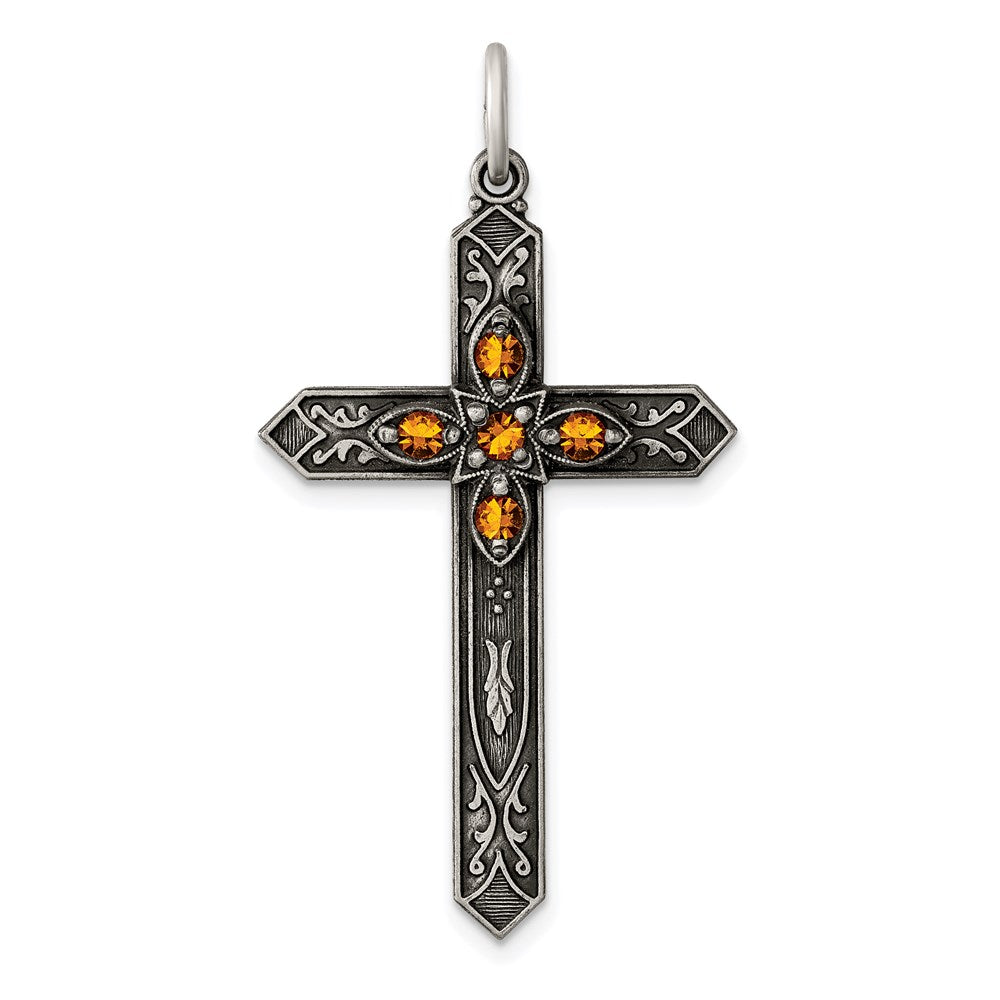 Die struck;Flat back;Antique finish;Sterling silver;Glass