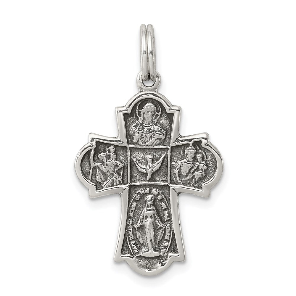 Casted;Polished;Antique finish;Sterling silver;Not engraveable;Textured back