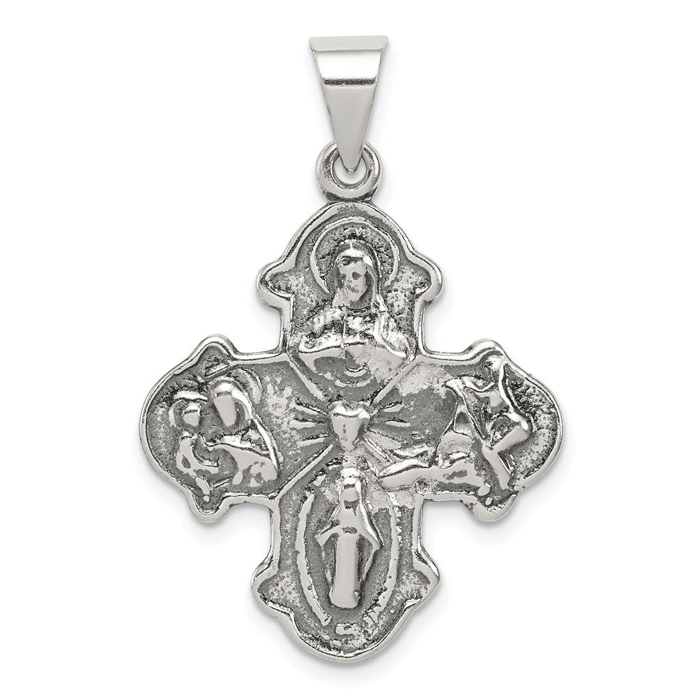 Solid;Polished;Antique finish;Sterling silver