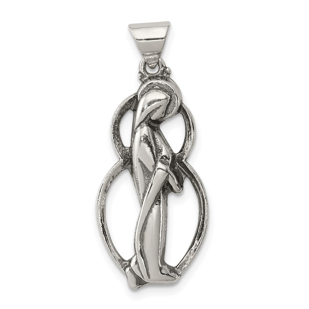 Solid;Polished;Antique finish;Sterling silver