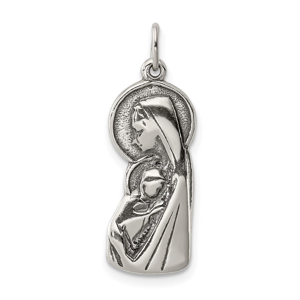 Solid;Polished;Flat back;Polished back;Sterling silver;Antiqued