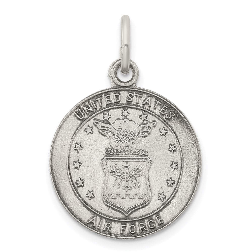 Solid;Satin;Die struck;Antique finish;Sterling silver;Engravable (back only);Satin Back