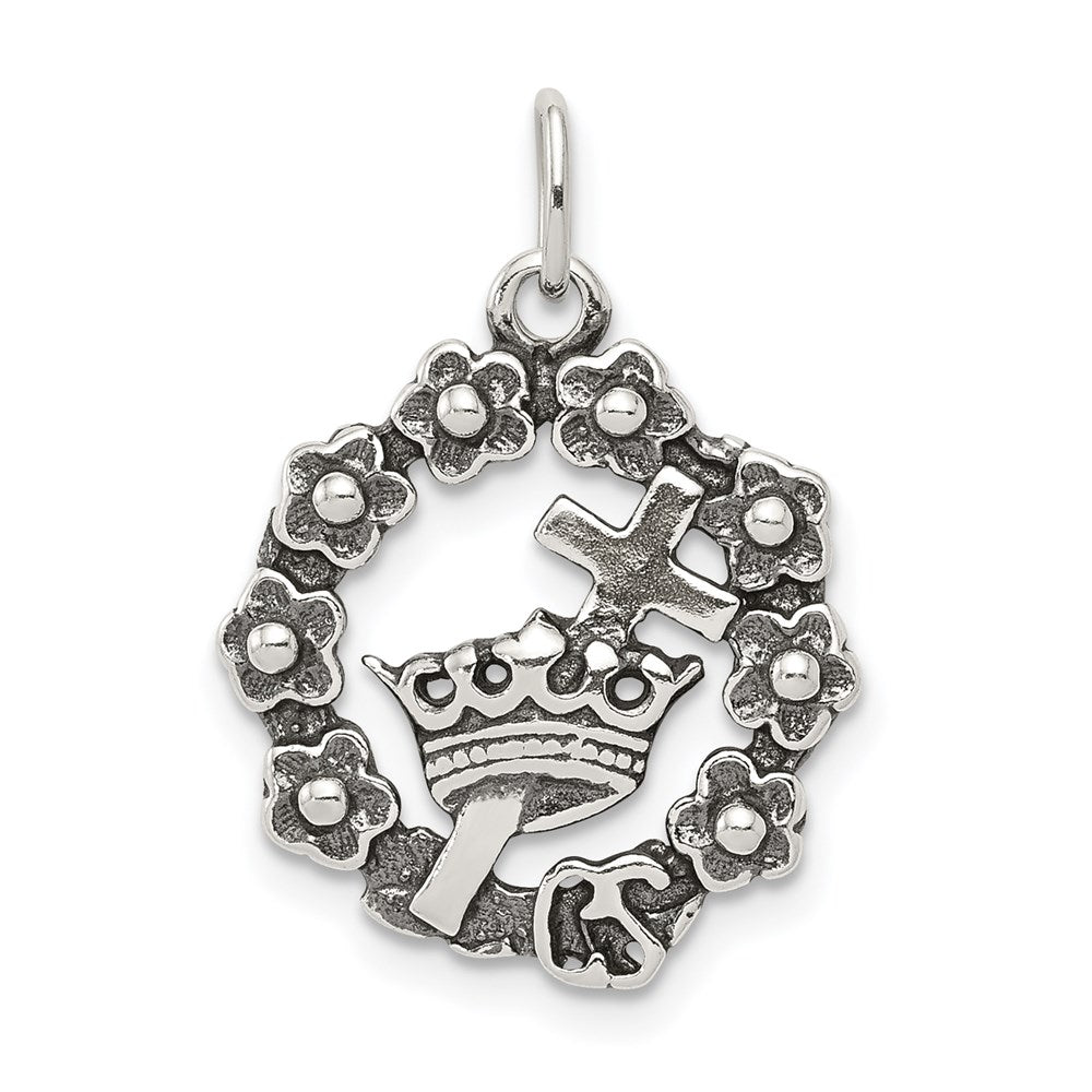 Solid;Polished;Antique finish;Sterling silver