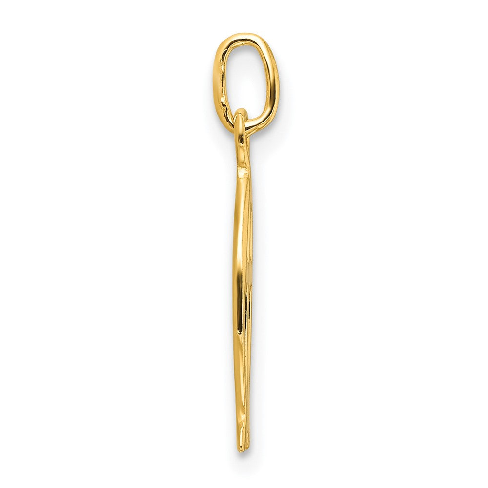 Sterling Silver Gold-tone Polished Ichthus Fish Cross Charm