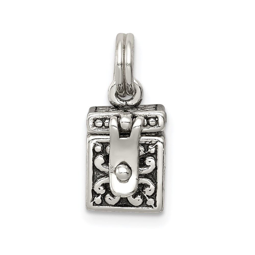 Polished;3-D;Antique finish;Sterling silver;Opens