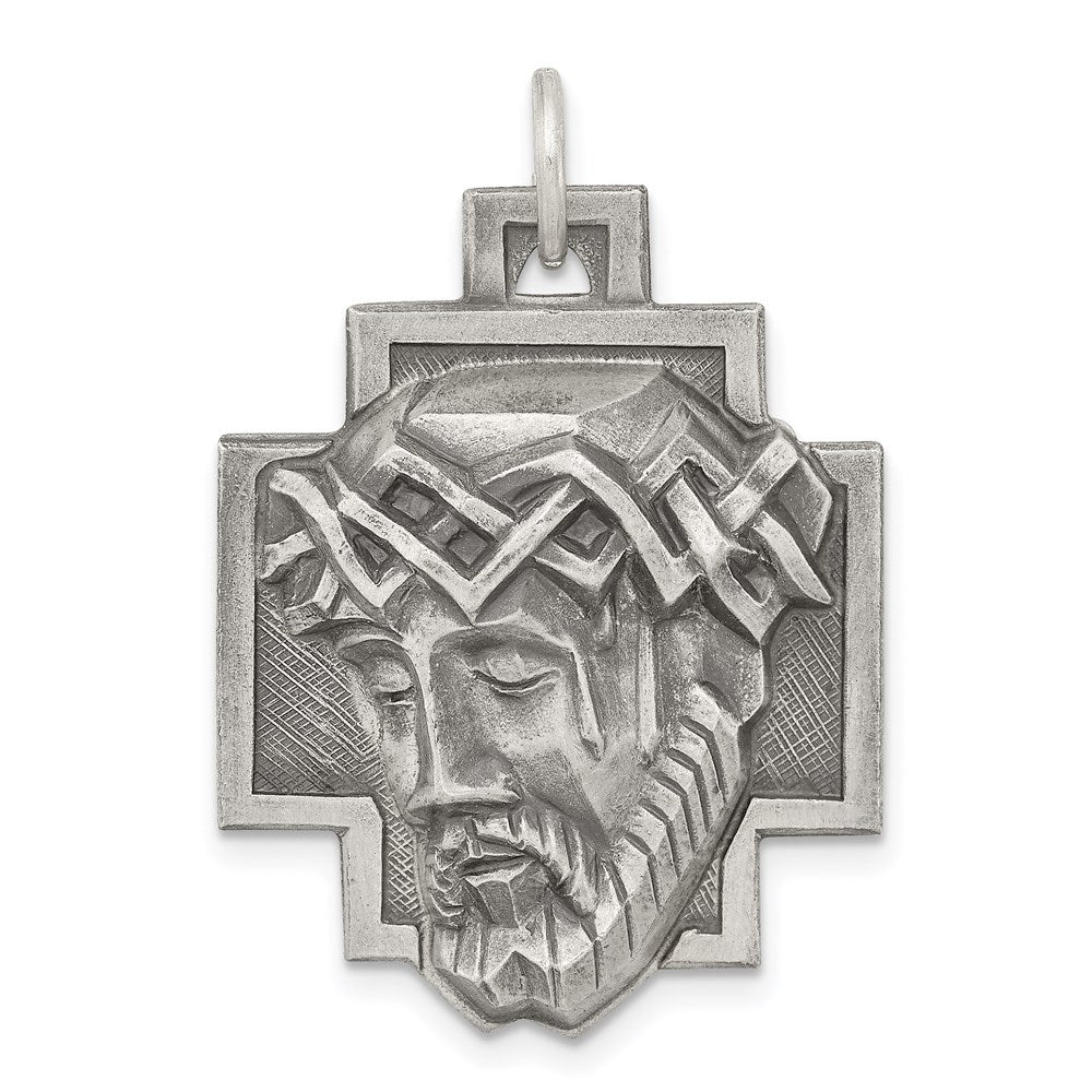 Satin;Die struck;Hollow;Antique finish;Sterling silver;Not engraveable by QG;Satin Back