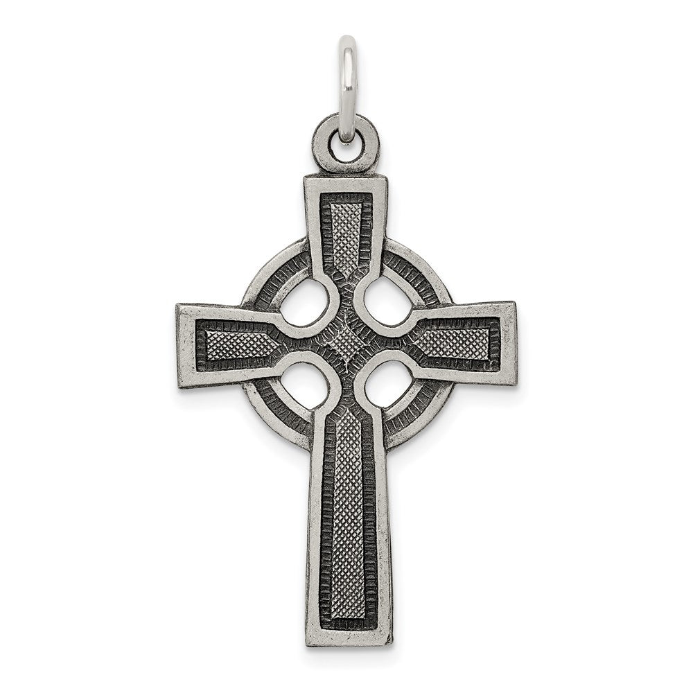 Solid;Die struck;Antique finish;Sterling silver;Textured back;Polished & satin