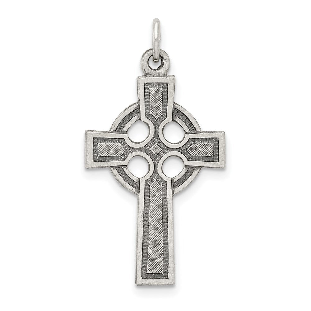 Solid;Die struck;Antique finish;Sterling silver;Textured back;Polished & satin