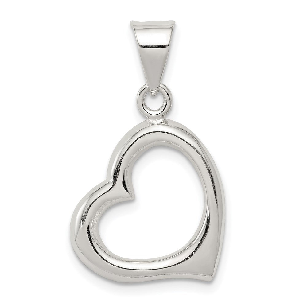 Polished;Sterling silver;Heart;Open;Fits up to 3mm