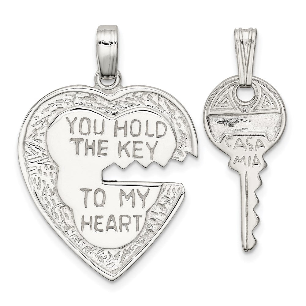 Polished;Polished back;Sterling silver;Not engraveable;Textured;Two piece