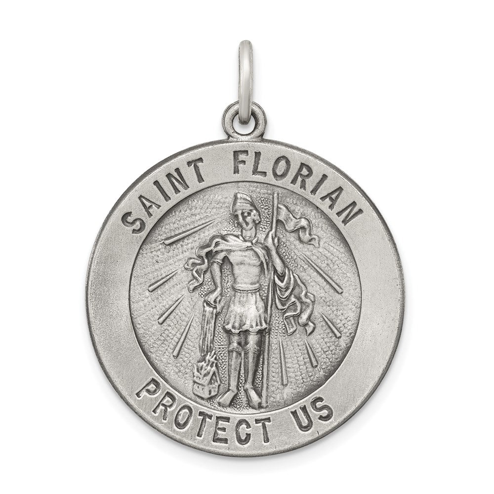 Solid;Satin;Die struck;Engravable;Antique finish;Sterling silver