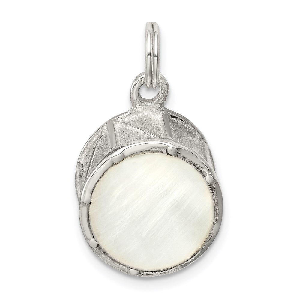 Casted;3-D;Sterling silver;Mother of pearl;Textured