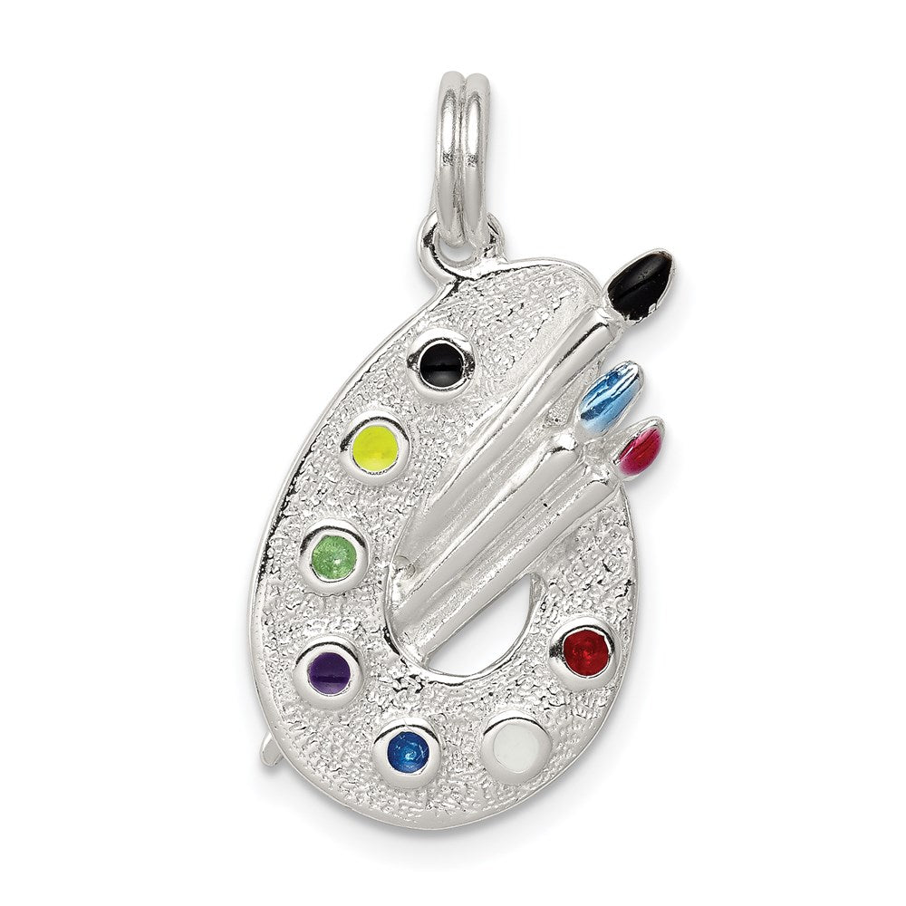 Solid;Casted;Enamel;Sterling silver;Textured