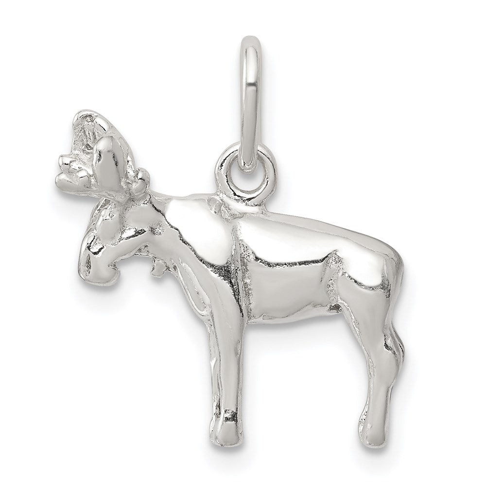 Solid;Polished;3-D;Sterling silver