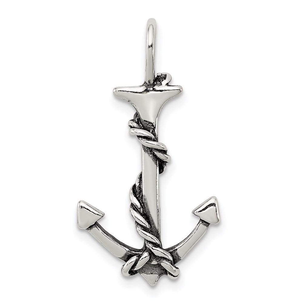 Solid;Casted;Polished;3-D;Antique finish;Sterling silver