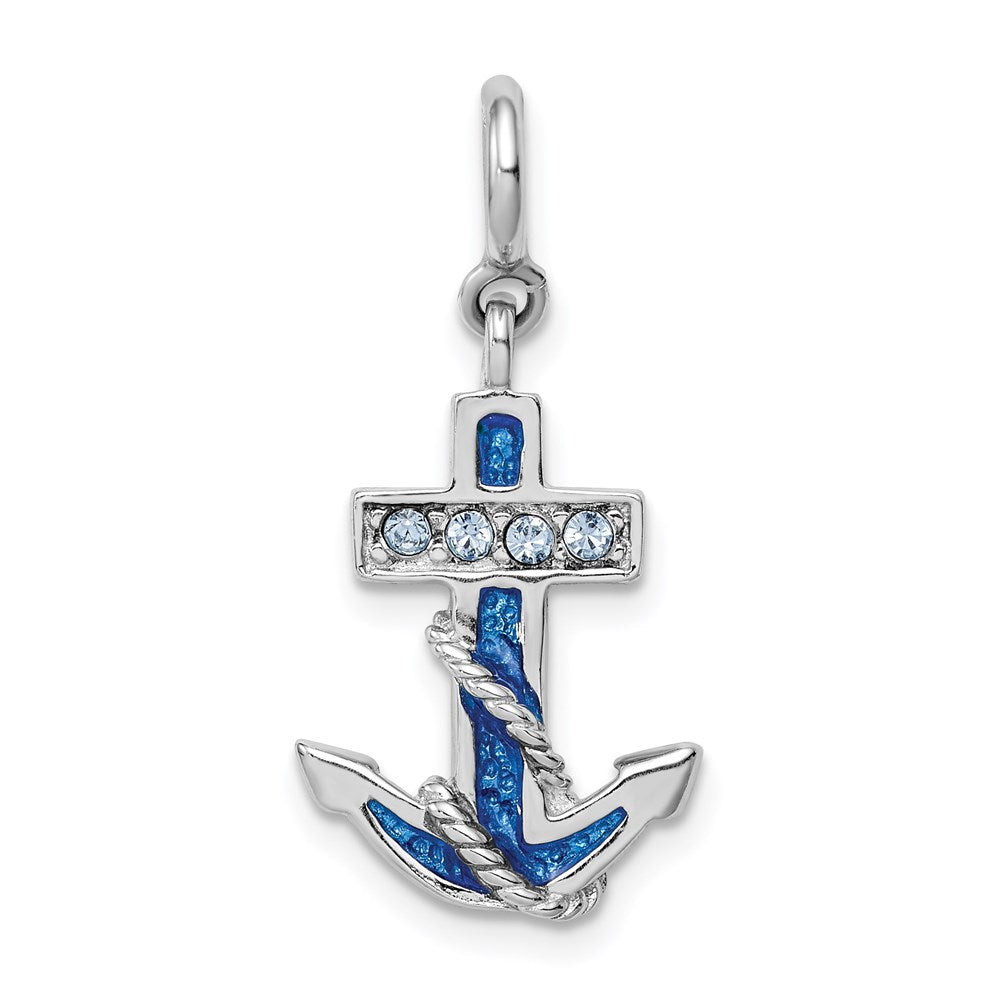Solid;Casted;Polished;Enamel;Sterling silver;Crystal