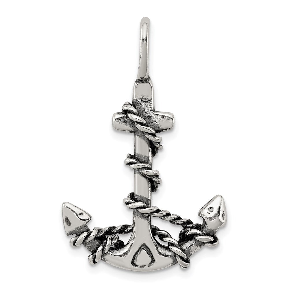 Solid;Casted;Polished;3-D;Antique finish;Sterling silver