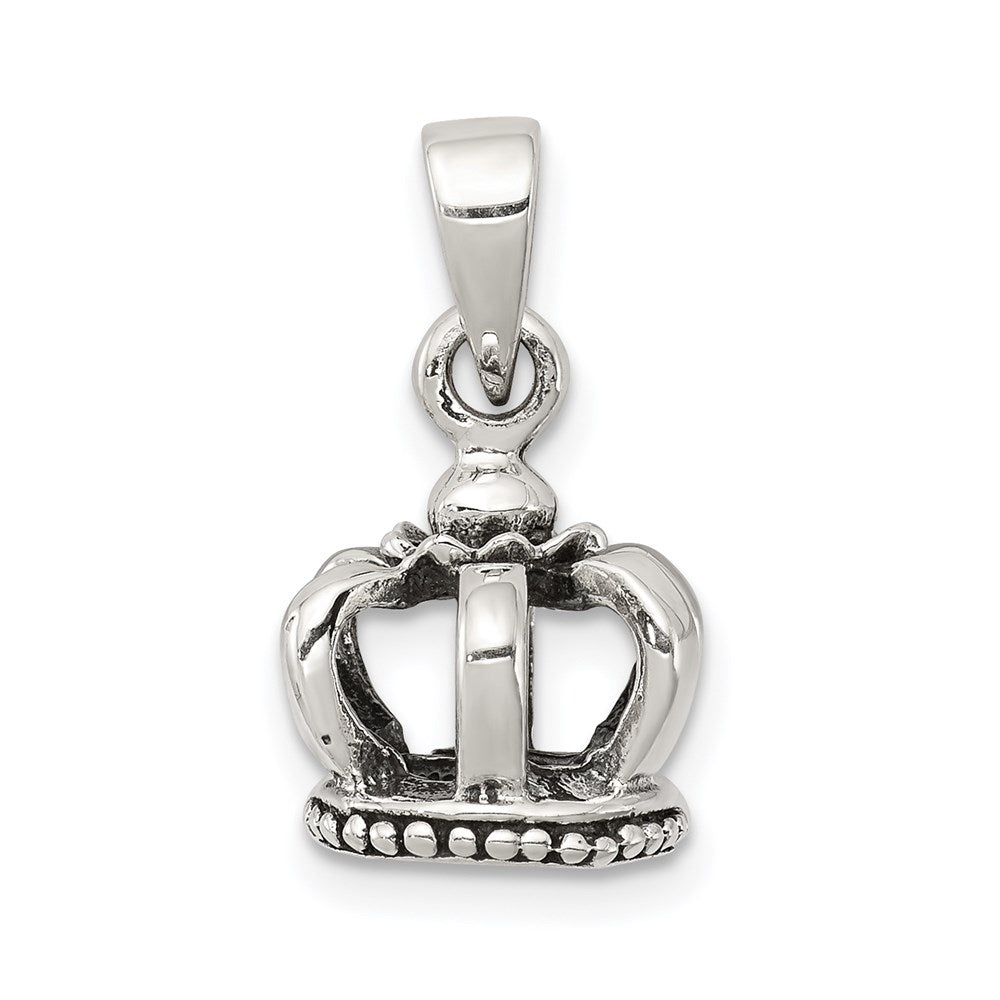 3-D;Antique finish;Sterling silver