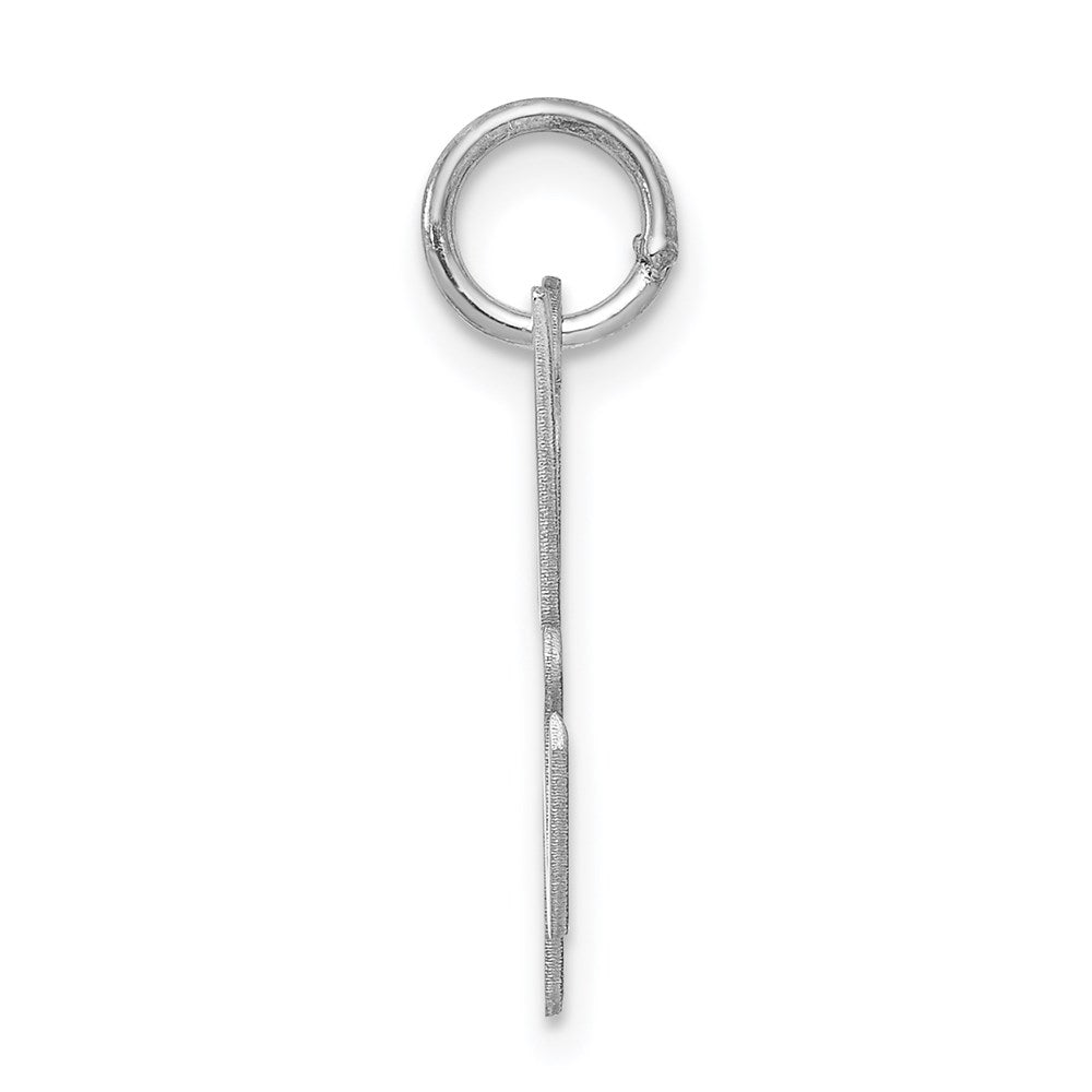 Sterling Silver Rhodium-plated Script Letter H Initial Charm