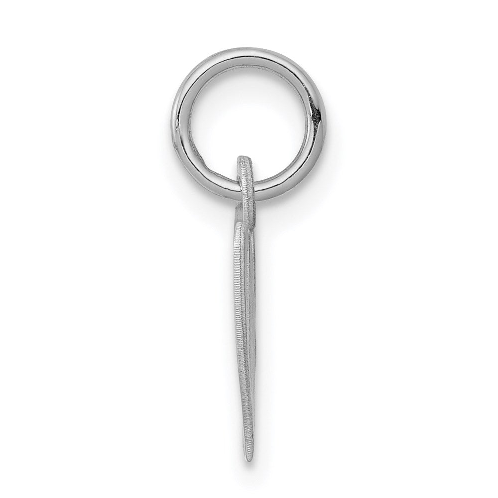 Sterling Silver Rhodium-plated Fancy Script Letter W Initial Charm