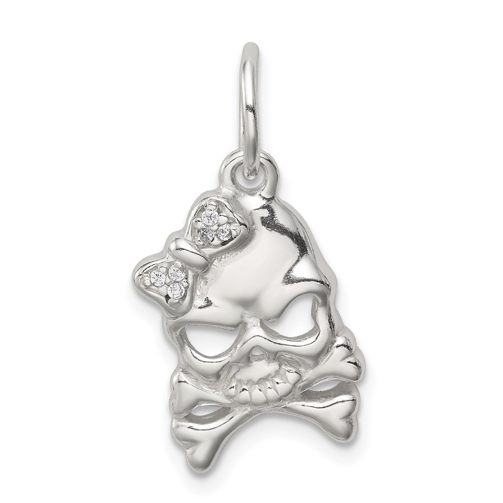 Solid;Polished;Open back;Sterling silver;CZ;Textured back