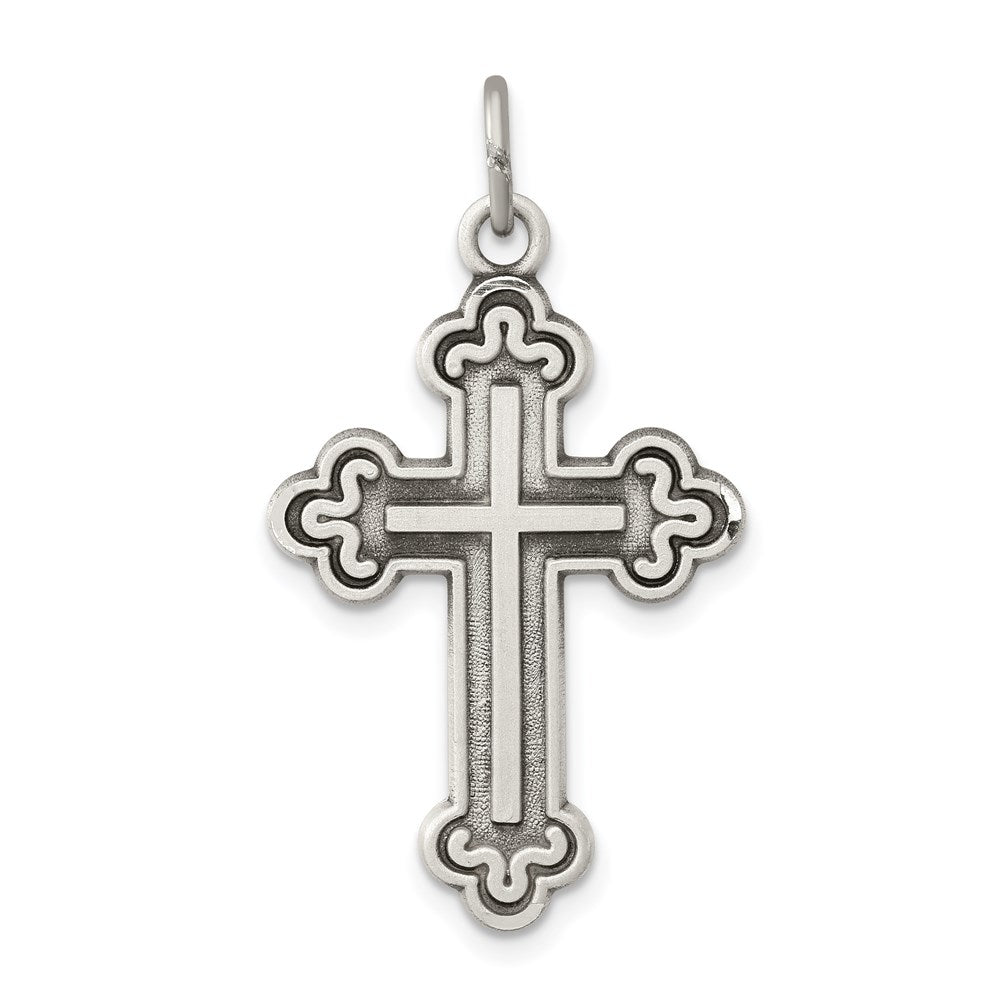 Solid;Diamond-cut;Satin;Flat back;Antique finish;Sterling silver