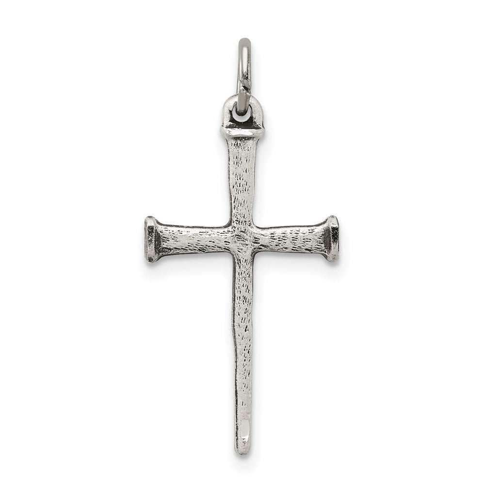 Solid;Flat back;Sterling silver;Textured;Antiqued