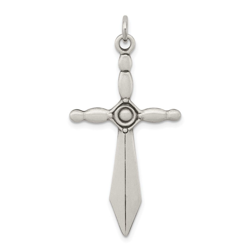 Solid;Satin;Flat back;Antique finish;Sterling silver