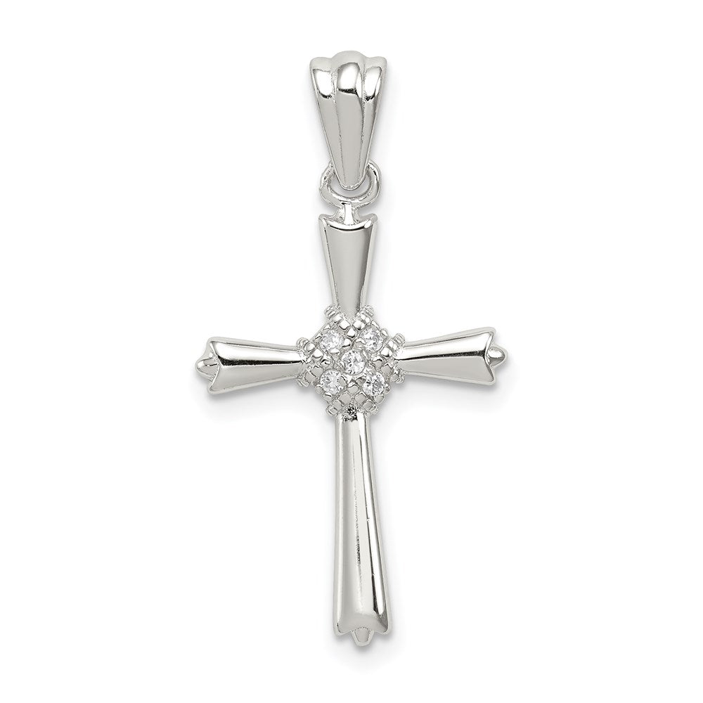 Polished;Flat back;Sterling silver;CZ
