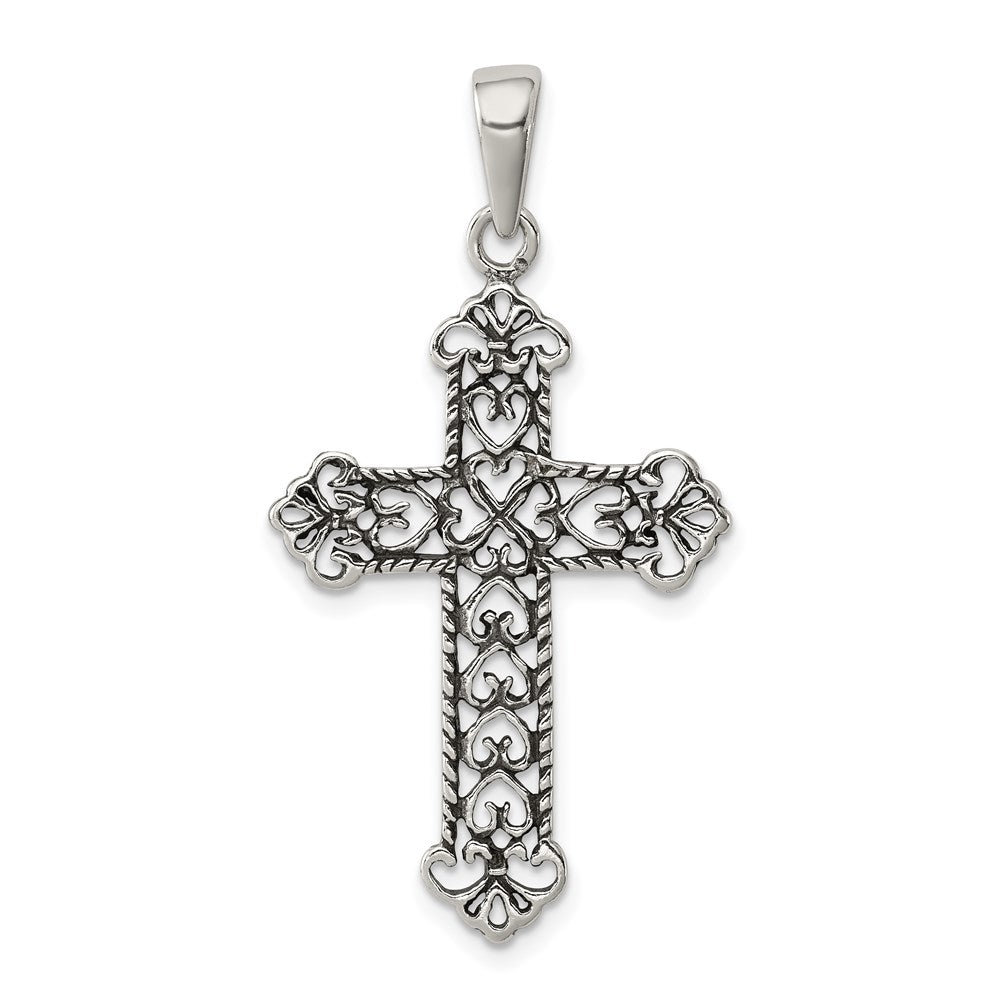 Solid;Casted;Polished;Open back;Antique finish;Sterling silver