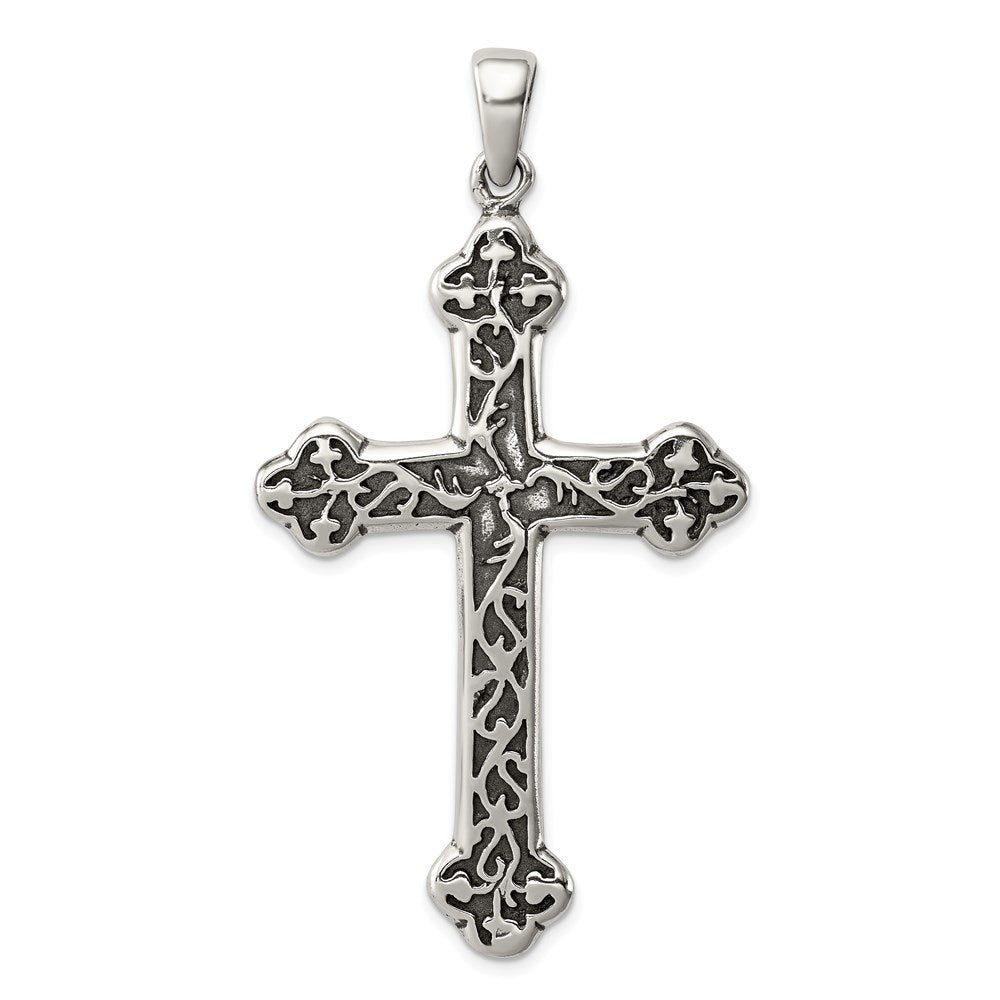 Solid;Casted;Polished;Antique finish;Sterling silver;Not engraveable;Textured back