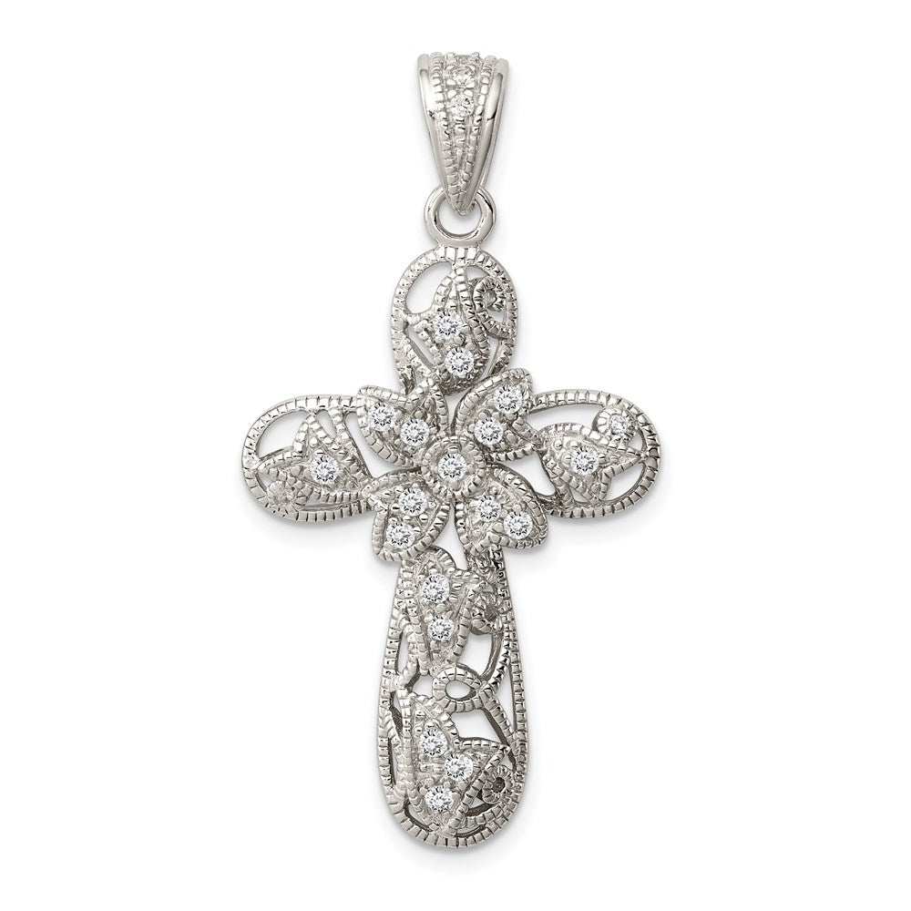 Polished;Open back;Sterling silver;CZ