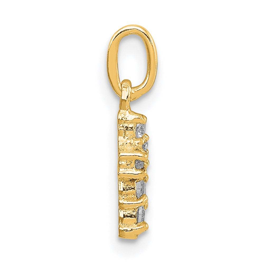 Sterling Silver Gold-tone CZ Cross Charm