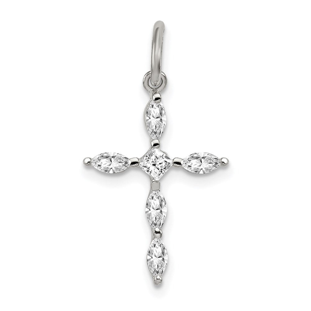 Polished;Open back;Sterling silver;CZ;Jump Ring