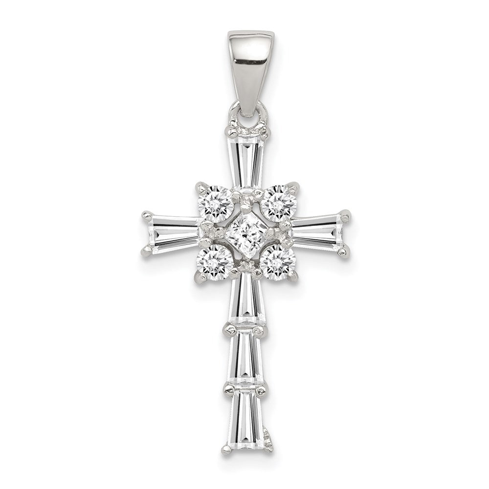 Polished;Open back;Sterling silver;CZ