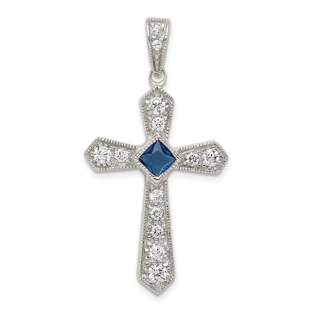Solid;Polished;Open back;Sterling silver;CZ