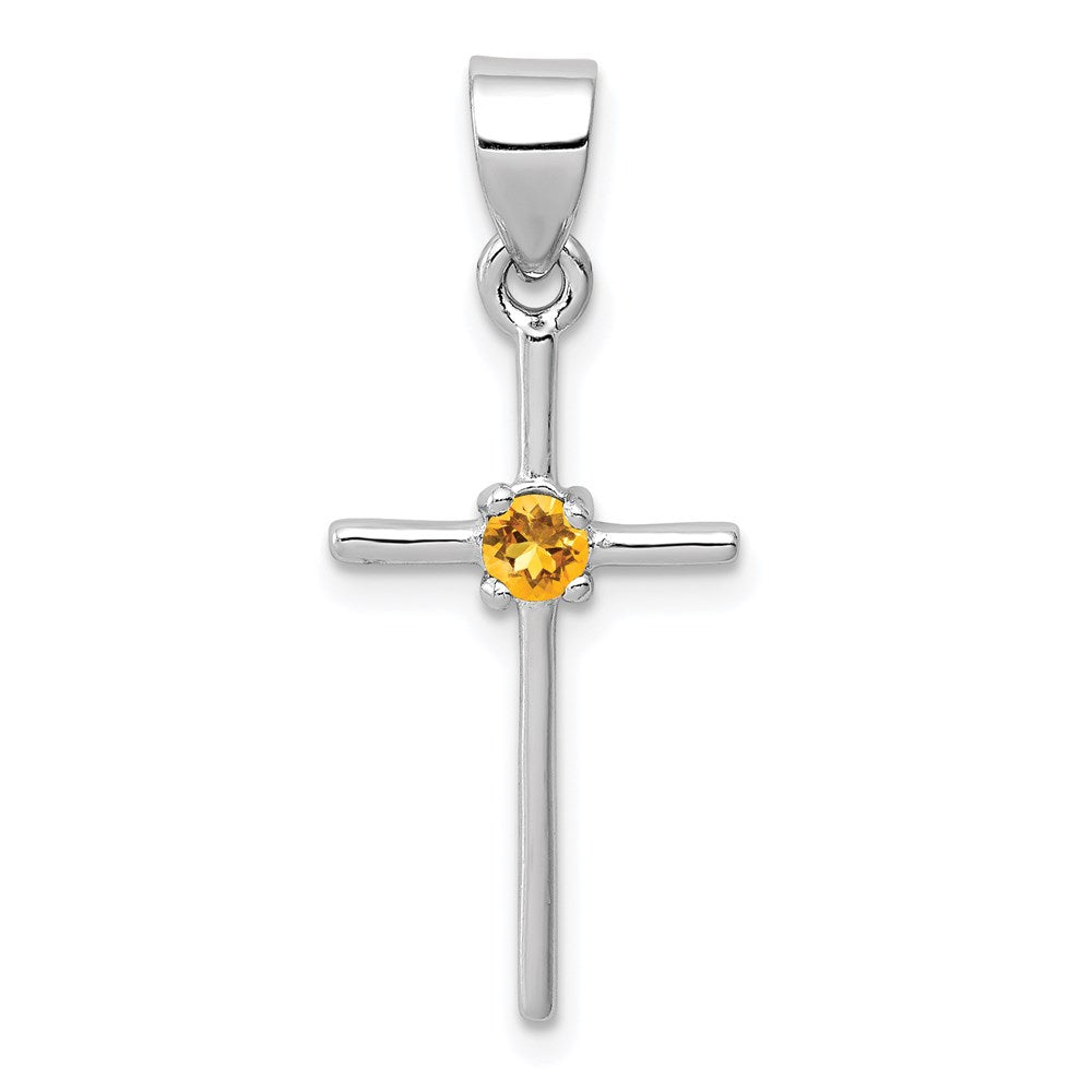 Solid;Polished;Sterling silver;Citrine