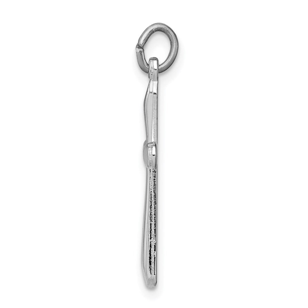 Sterling Silver Platinum-plated Cross Charm