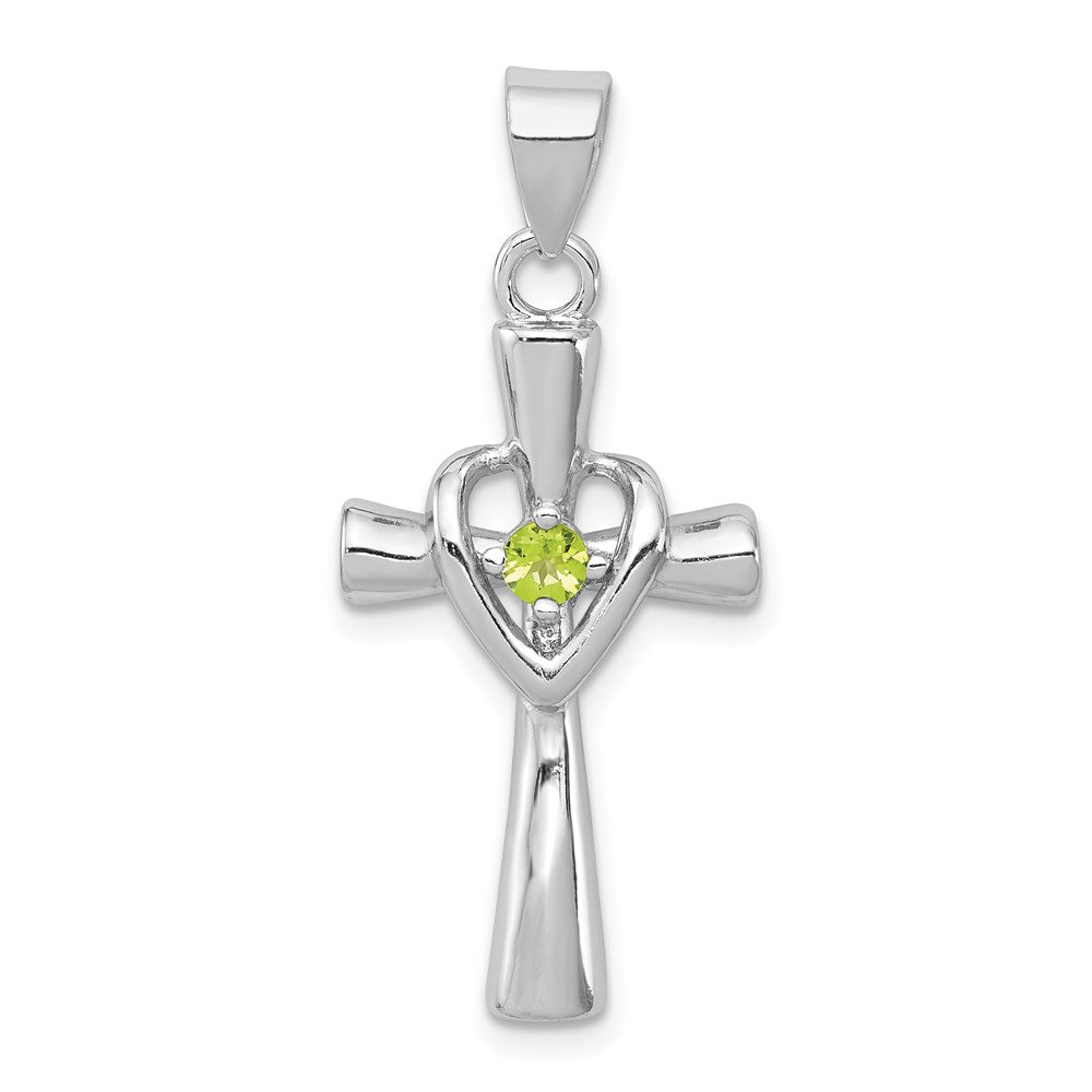 Solid;Casted;Polished;Open back;Sterling silver;Peridot