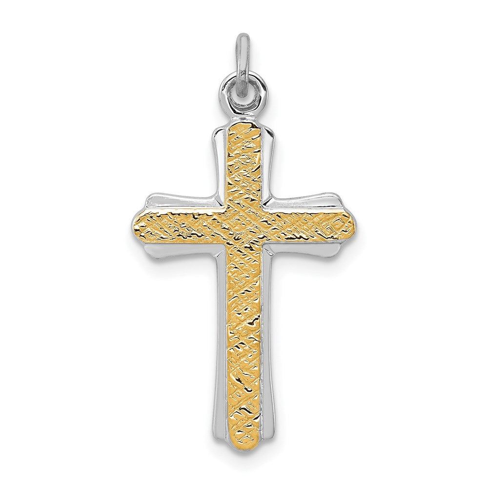 Solid;Polished;Flat back;Engravable;Sterling silver;18k gold-plated