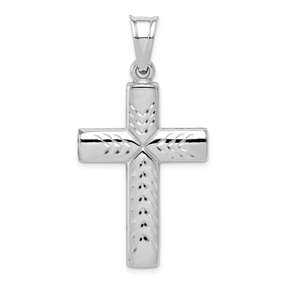 Diamond-cut;Polished;Hollow;Polished back;Sterling silver;Reversible;Rhodium-plated