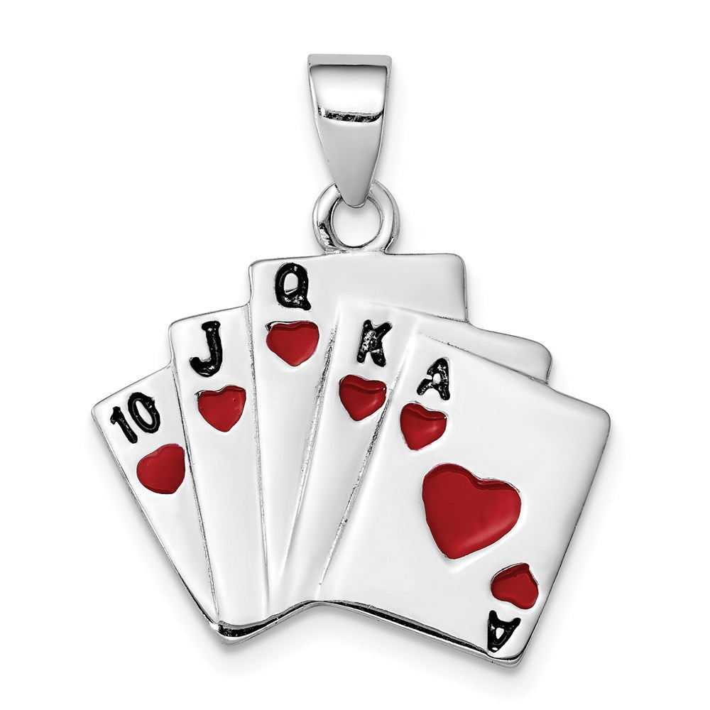 Solid;Polished;Enamel;Sterling silver;Textured back;Fits up to 3mm